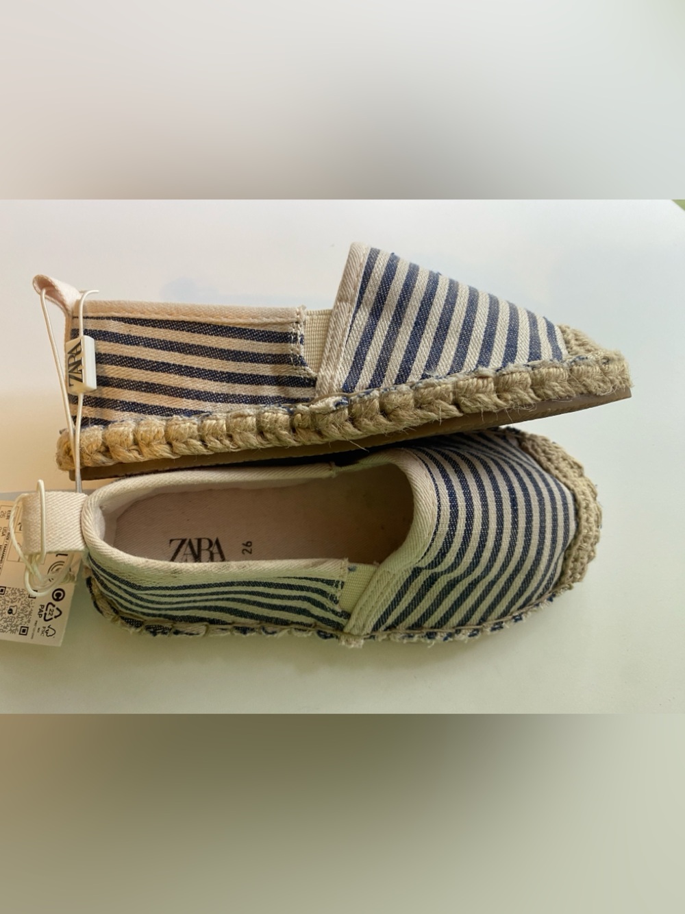 Zara Kids Striped Espadrilles / Size 26 (9.5c) / NWT